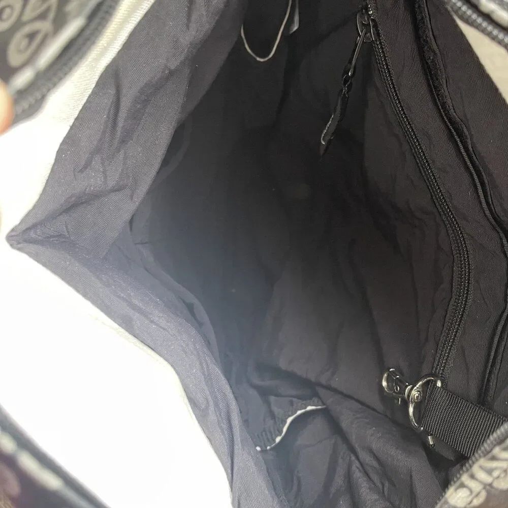 Petunia Pickle Bottom Diaper Bag Backpack Gray & Black, fold out changing